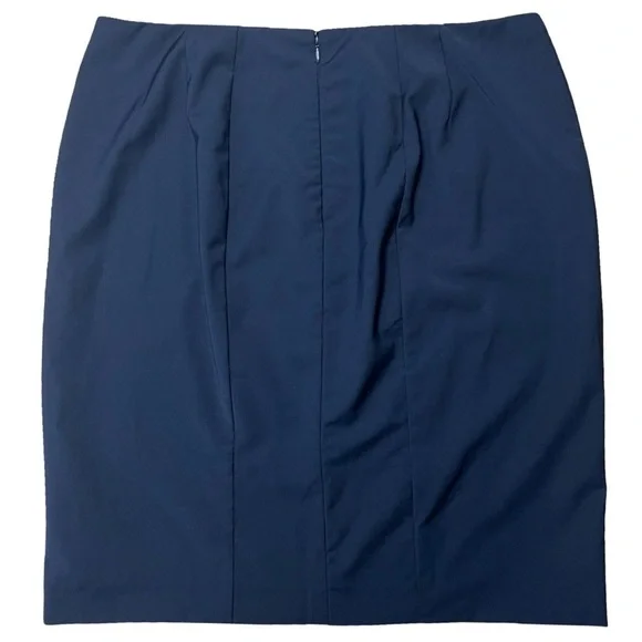 Talbots Navy Wool Blend Classic Pencil Skirt - Size 14 - Picture 3 of 11